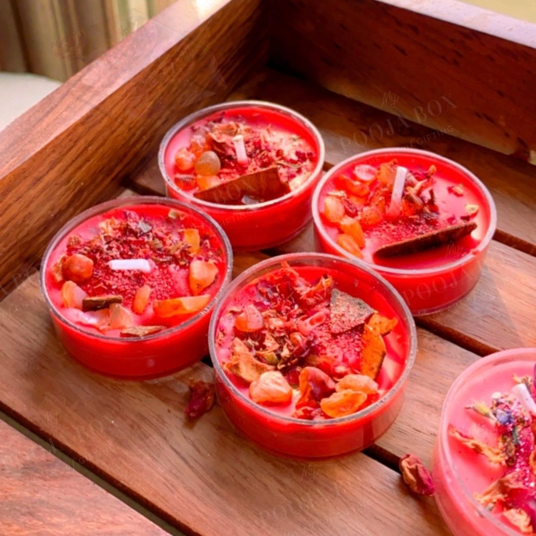 Carnelian Patchouli Crystal Aromatherapy Candles (Set of 4)