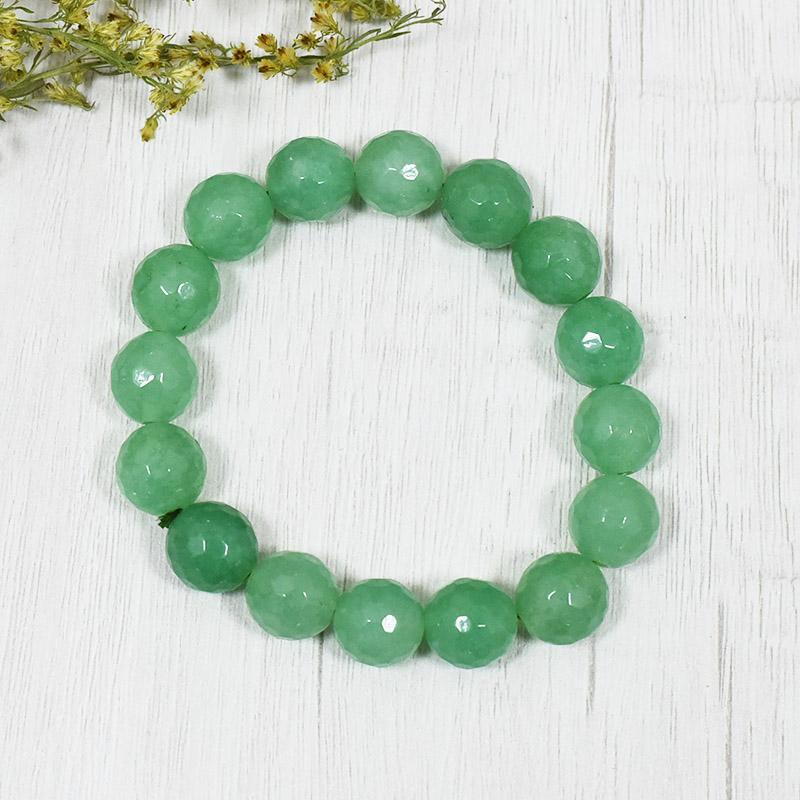 Green Jade Bracelet for Good Luck, Friendship, Cleansing