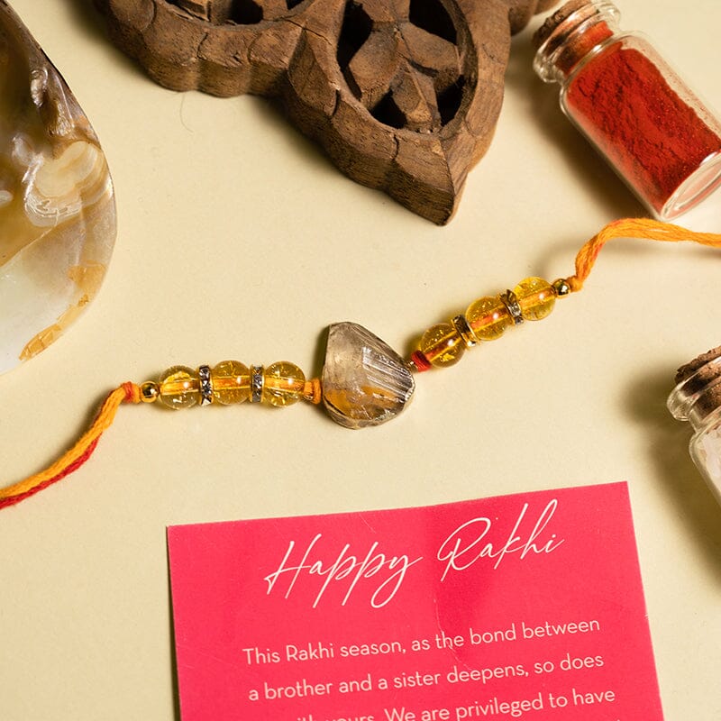 Citrine Happiness Crystal Agate Bhaiya Rakhi