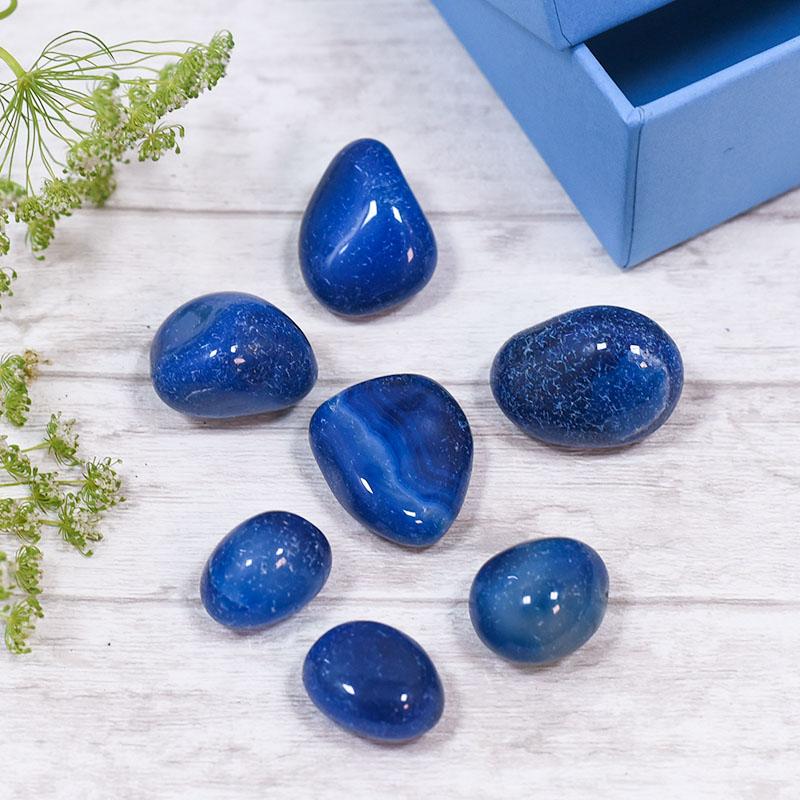 Blue Onyx Crystal Healing Tumble Stone Set