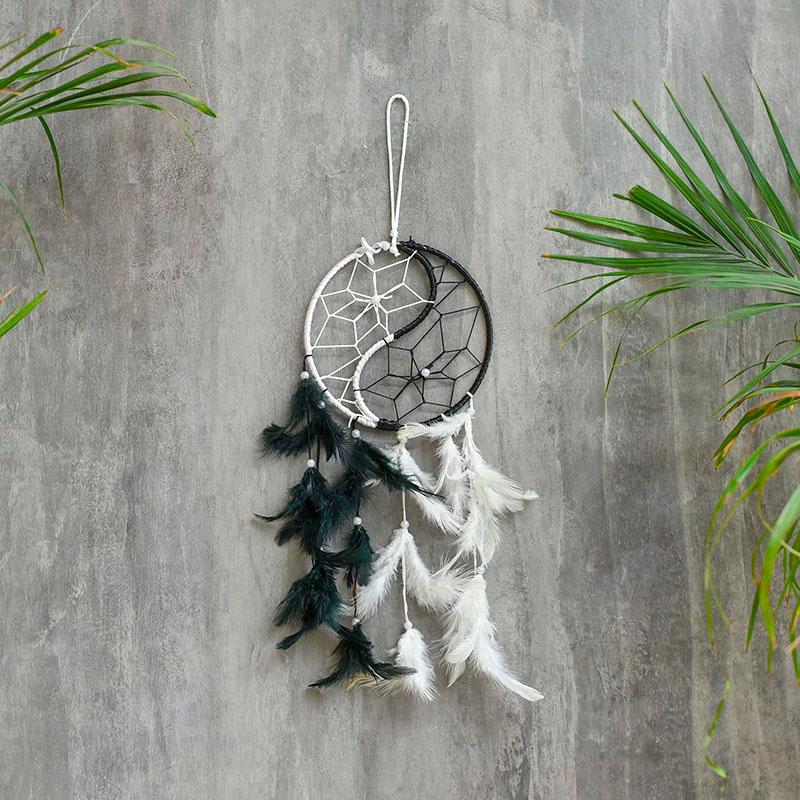 White Black Yin Yang Dream Catcher