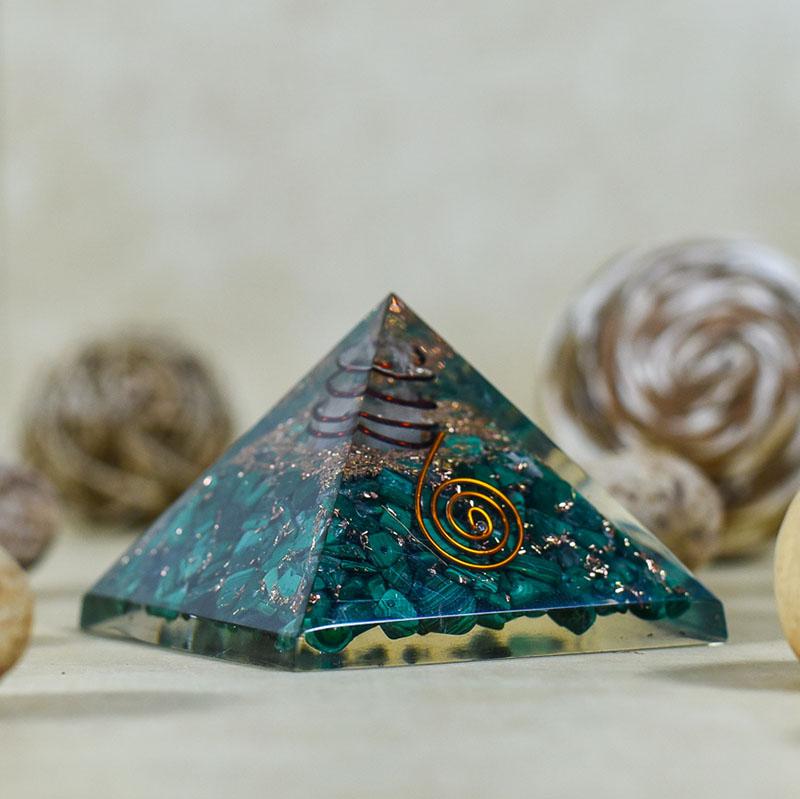 Orgonite Green Malachite Natural Pyramid