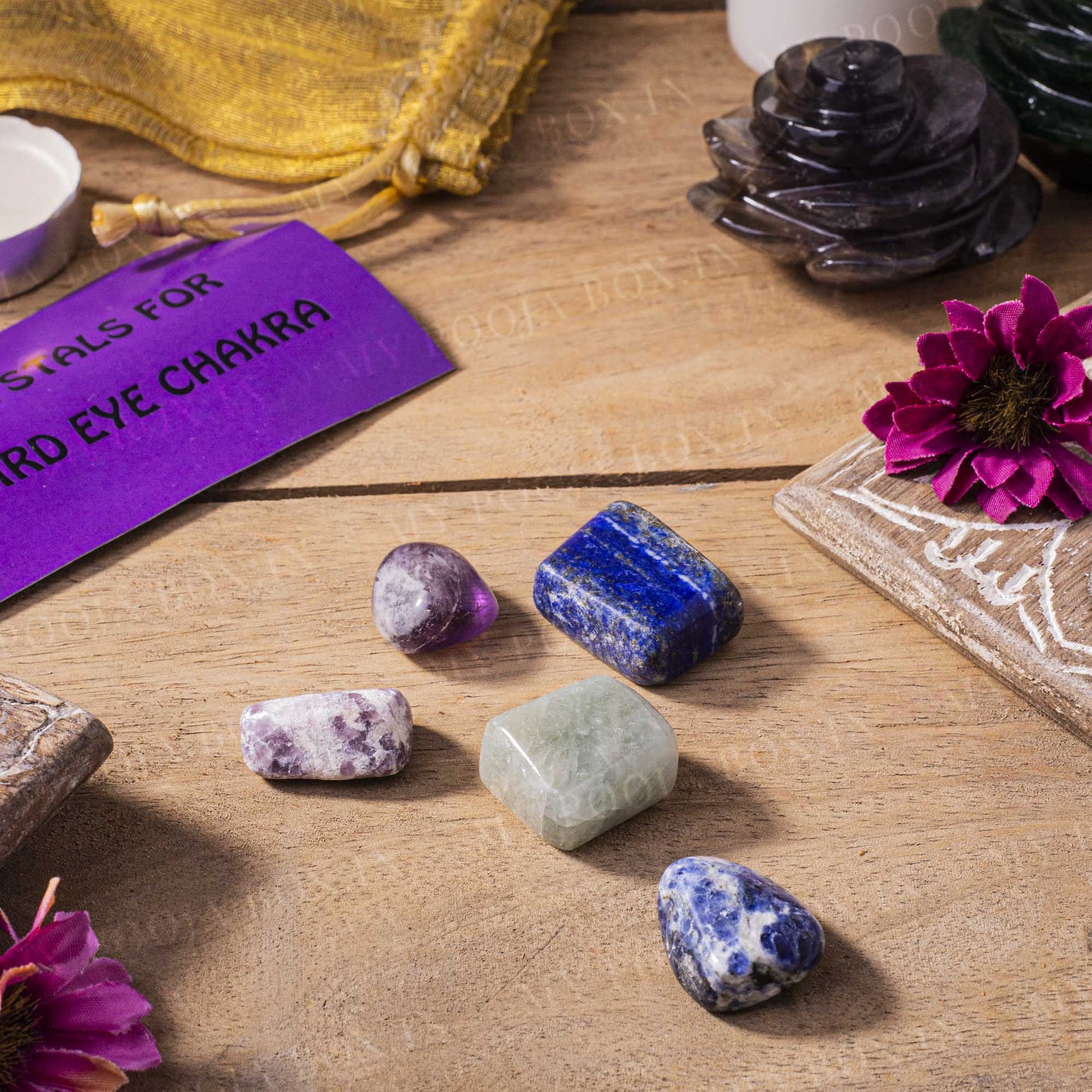 Third Eye Chakra Healing Tumble Stone Set