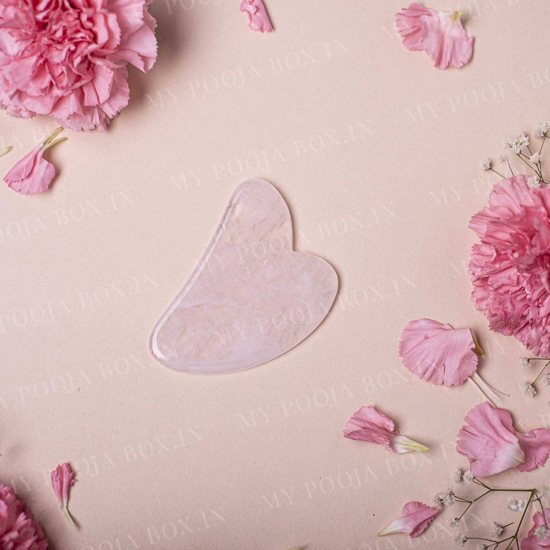 Natural Rose Quartz Gua Sha Facial Tool