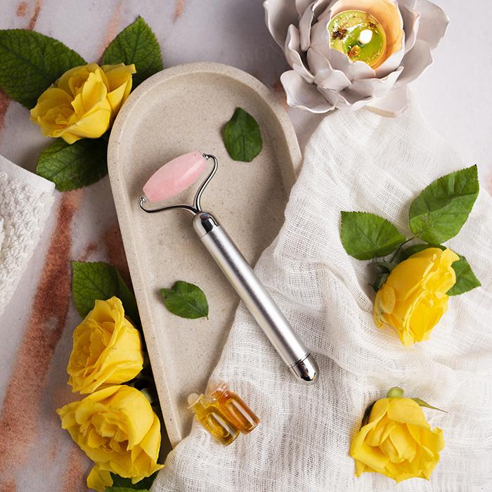 Electric Rose Quartz Facial Roller