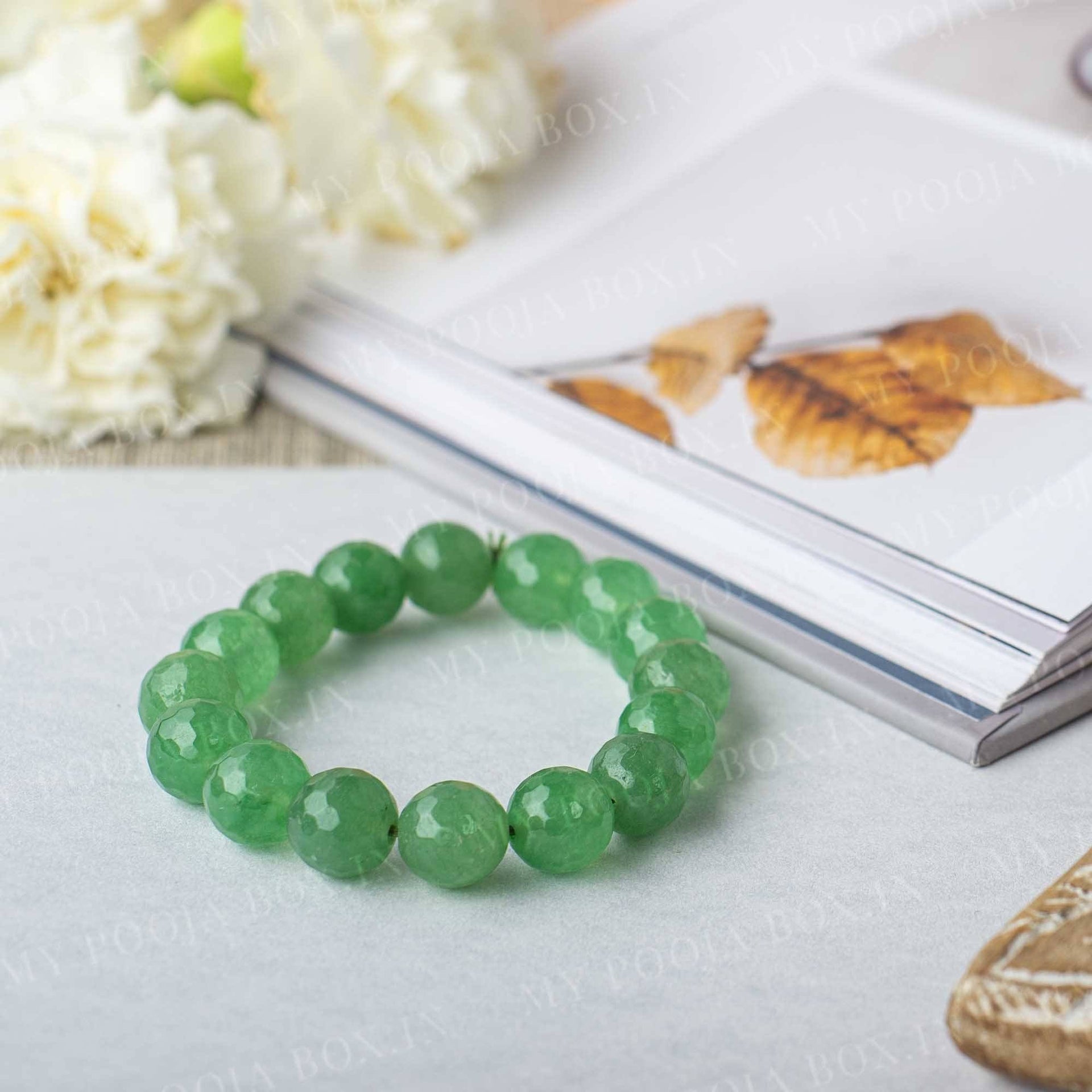 Green Jade Bracelet for Good Luck, Friendship, Cleansing