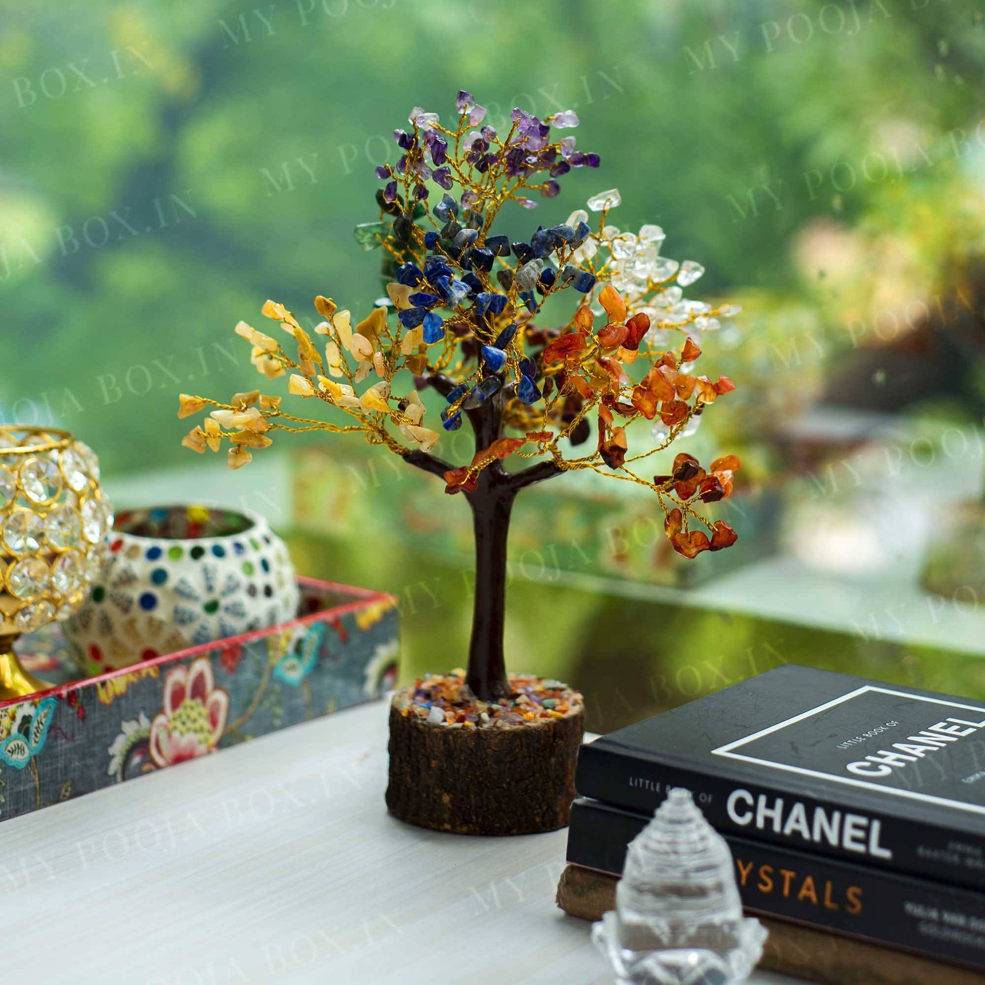 7 Chakra Crystal Healing Stone Tree