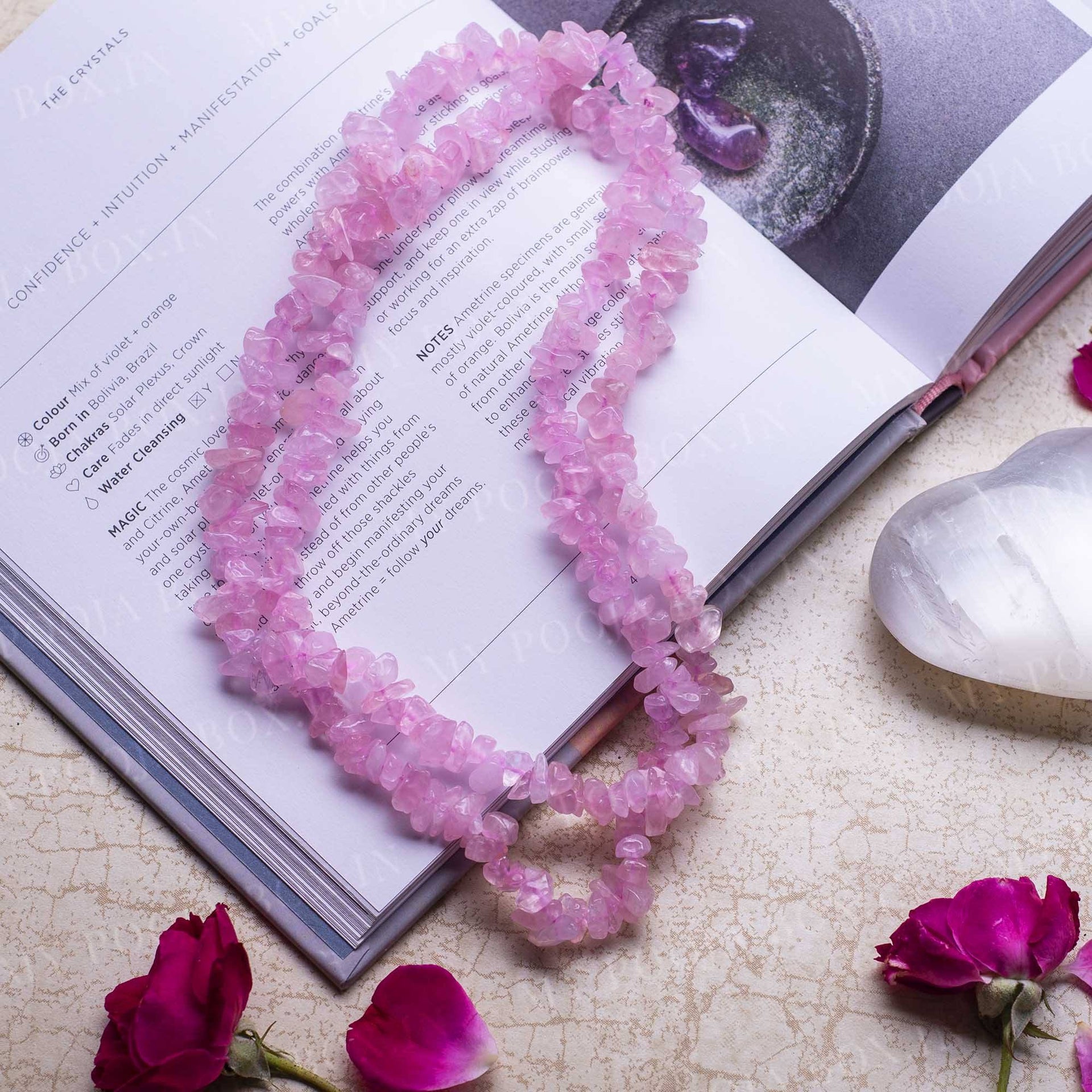 Rose Quartz Crystal Healing Natural Mala | Stone of Love