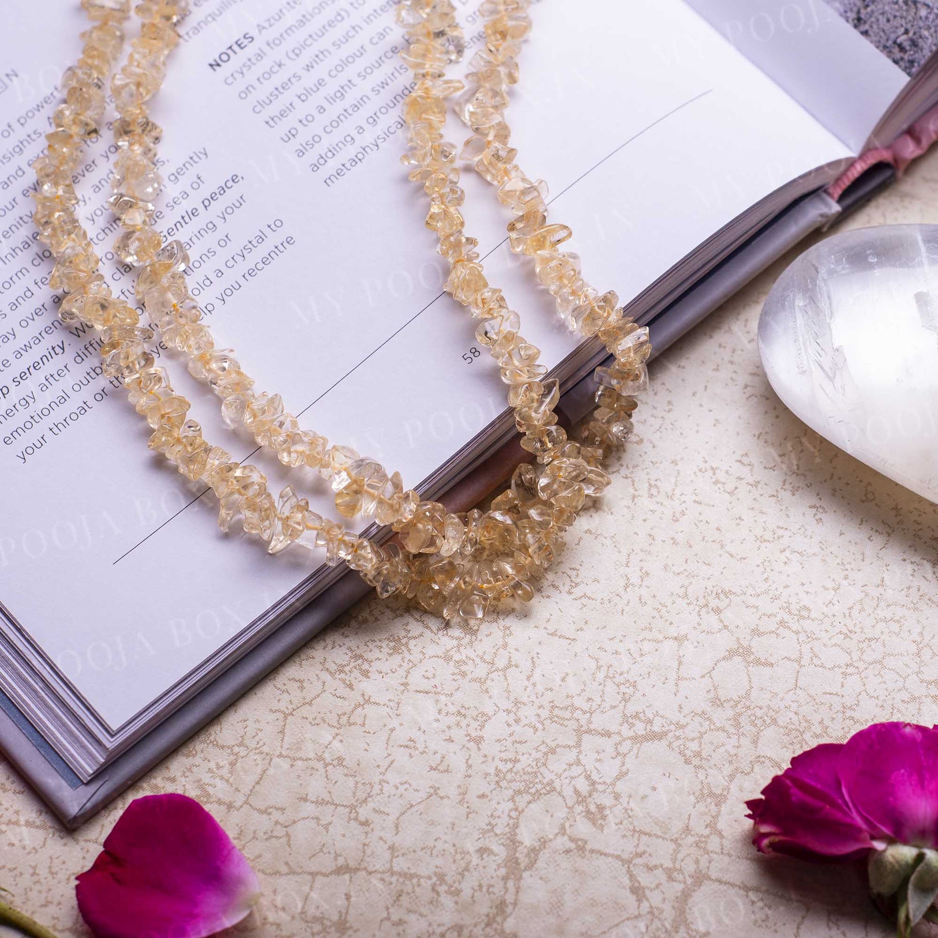 Citrine Crystal Healing Natural Stone Mala