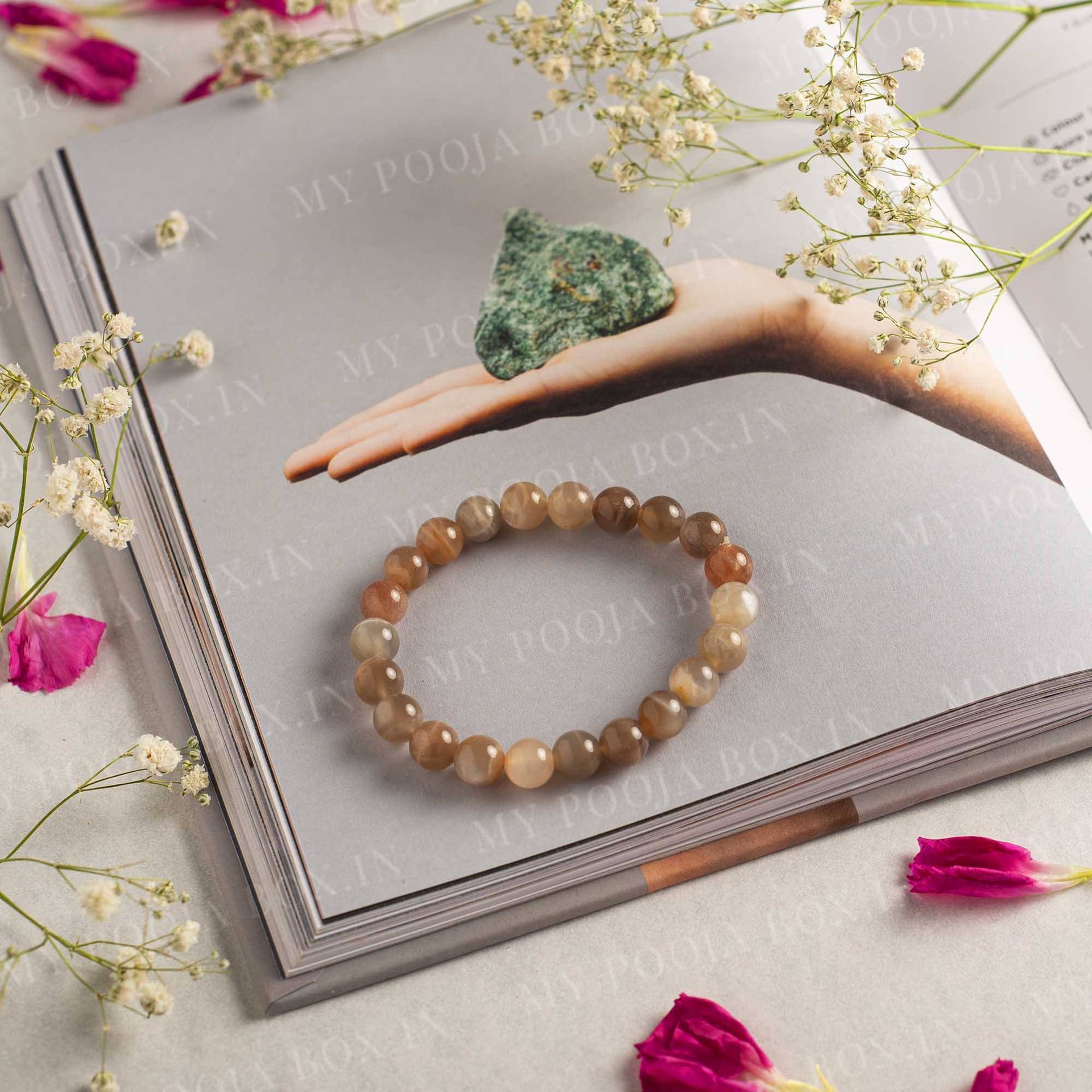 Peach Moonstone Bracelet | Strengthens Sixth Sense