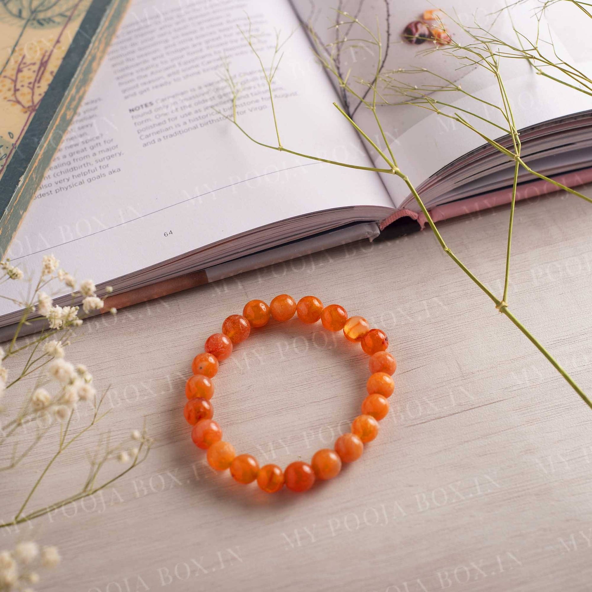 Carnelian Crystal Healing Bracelet for Stability