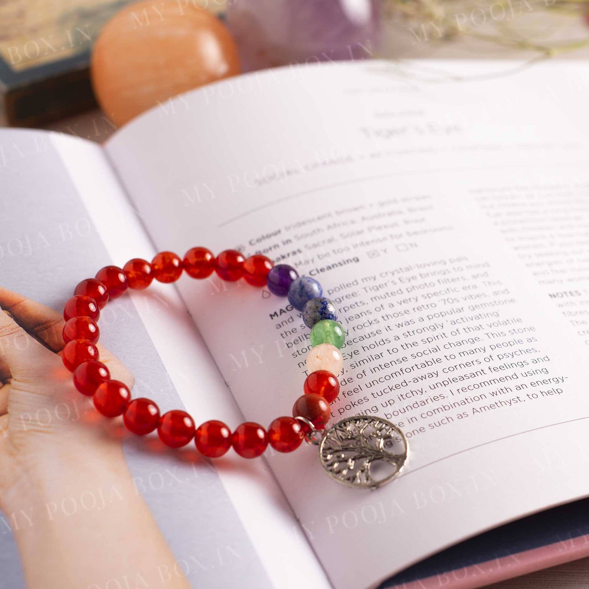 Carnelian Bracelet with Tree of Life Charm