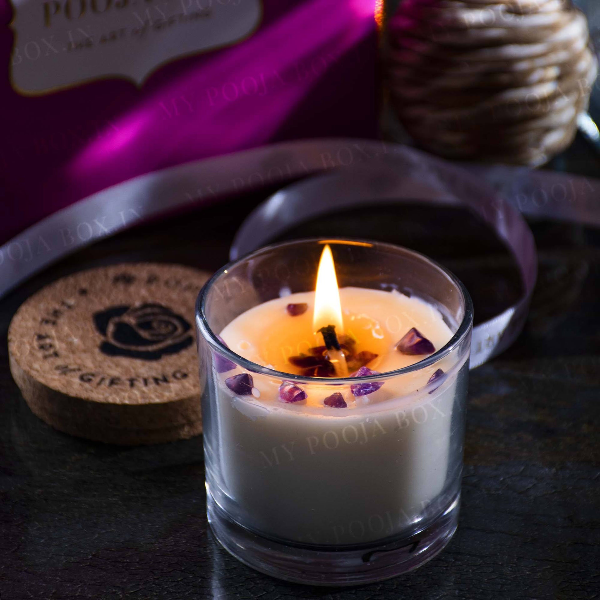 Kind Healing - Amethyst Crystal Energy Candle