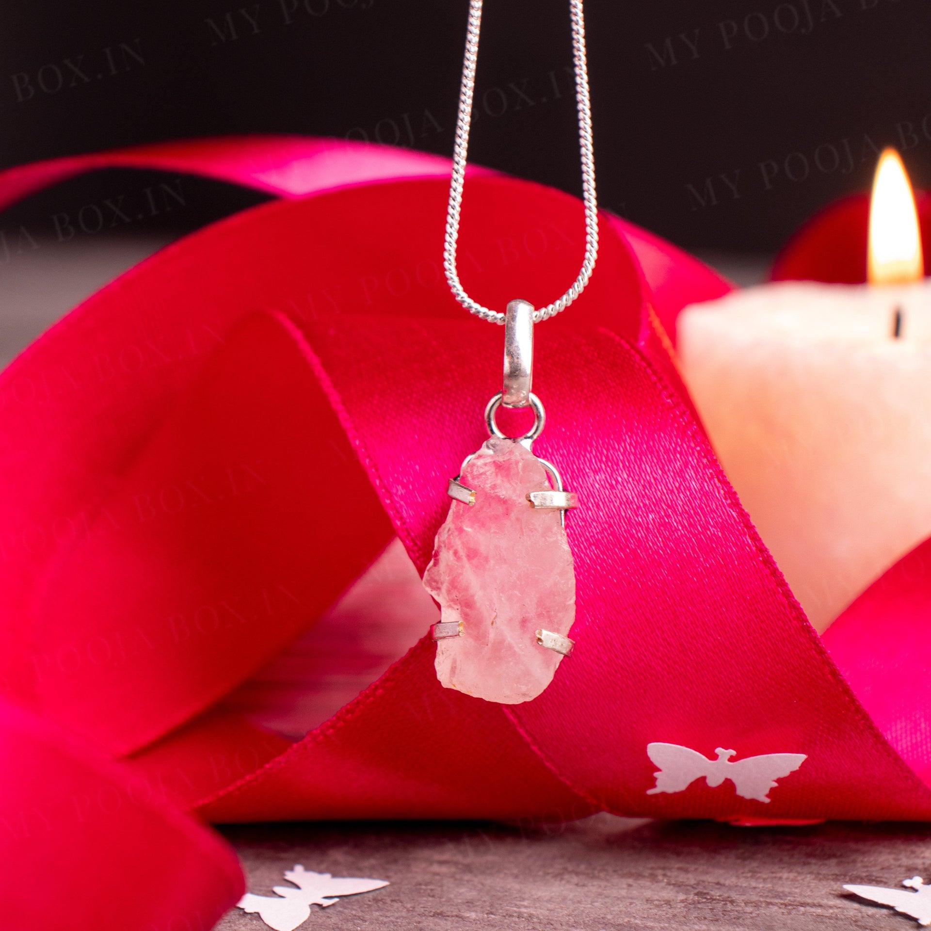 Sterling Silver Rose Quartz Crystal Pendant