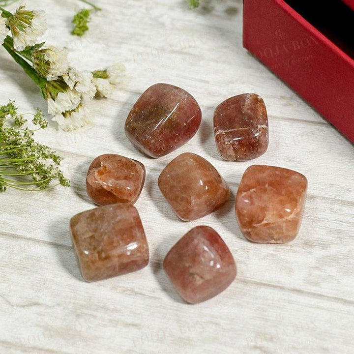 Cherry Quartz Crystal Healing Tumble Stone Set Reiki