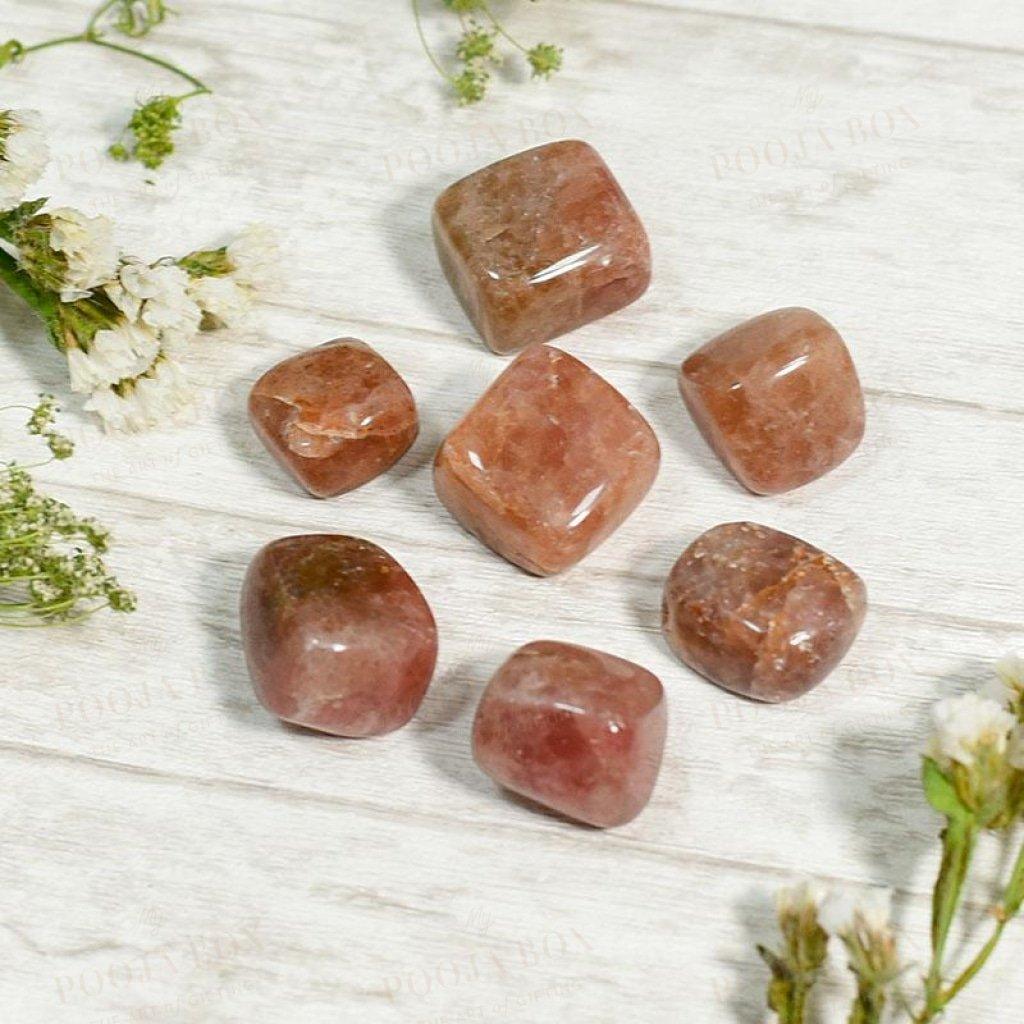 Cherry Quartz Crystal Healing Tumble Stone Set Reiki