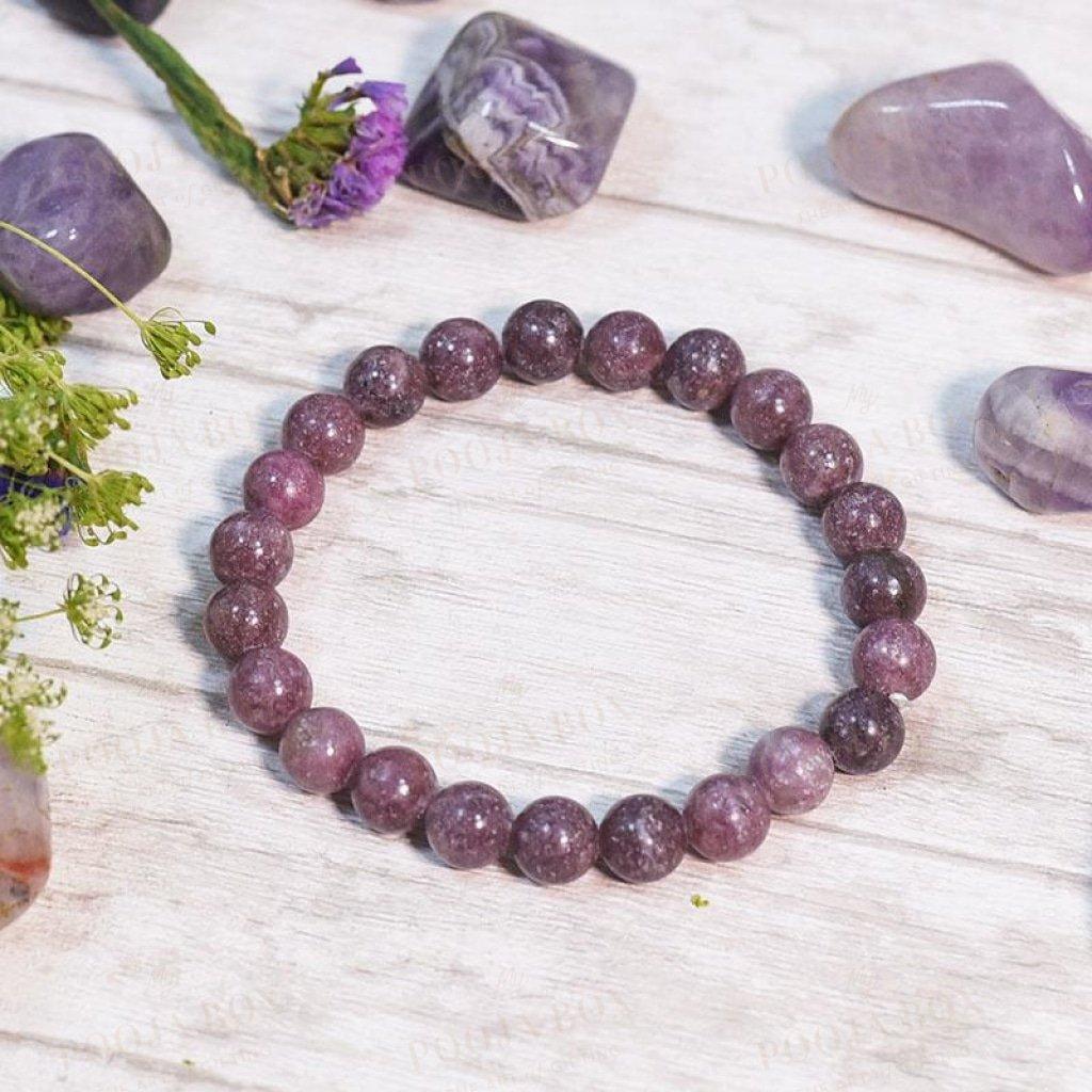 Lepidolite Crystal Healing Braceletstress Anxiety & Self-Esteem Reiki Bracelet