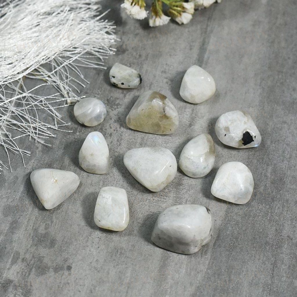 Rainbow Moon Stone Crystal Healing Tumble Setstone Of Lovers Reiki