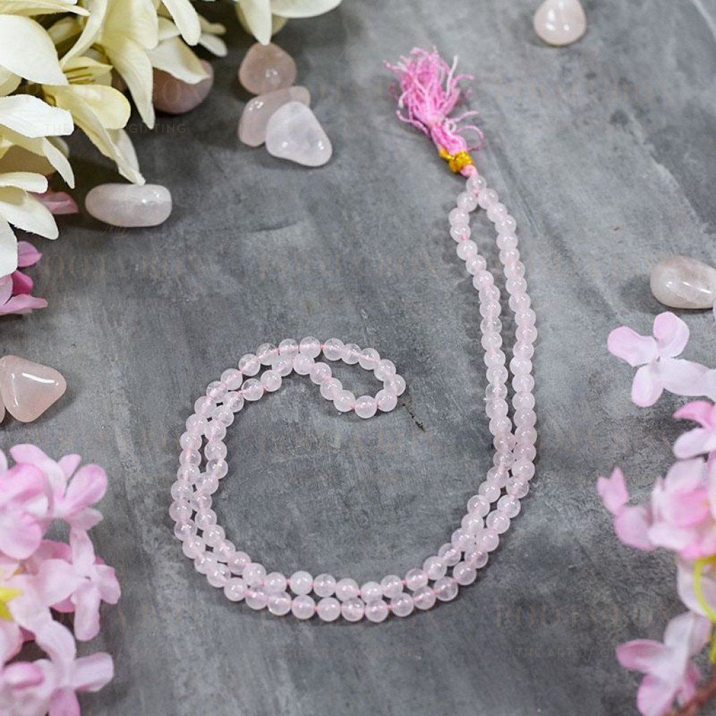 Rose Quartz 6Mm Crystal Healing Beaded Mala | Stone Of Love Reiki